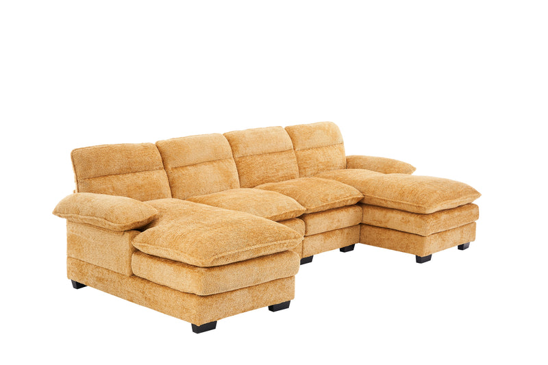 U-Shaped Profile Sofa, Including Two Single Seats And Two Chaise, Modular Sofa, Chenille Sofa