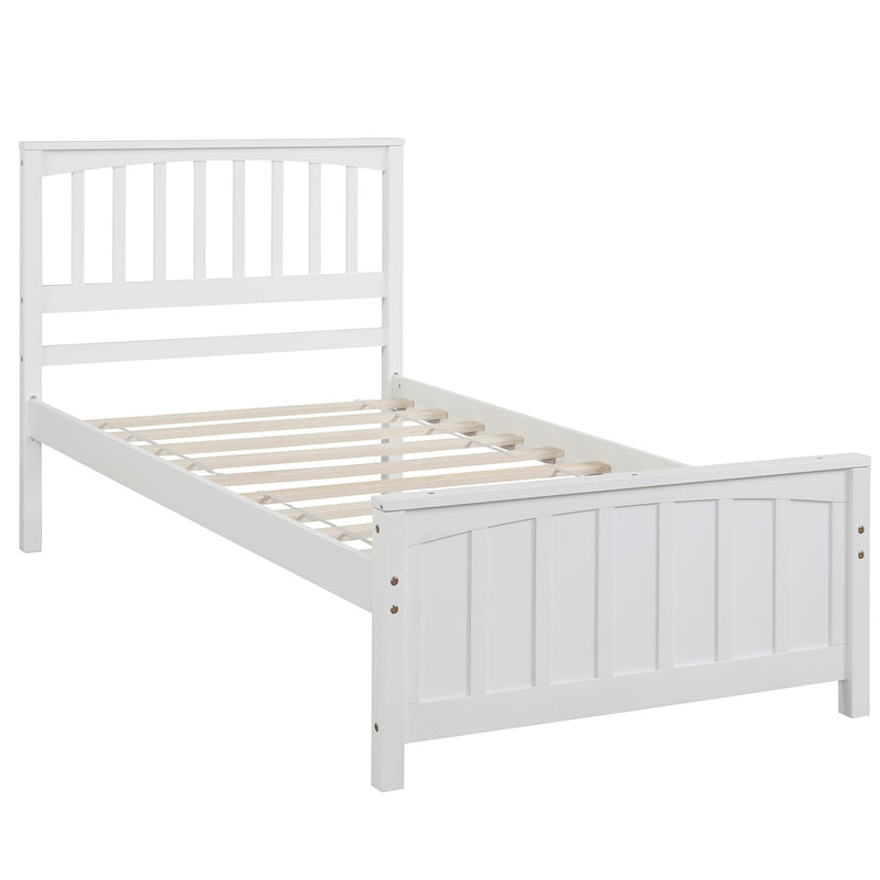 Wood Platform Bed Twin size Platform Bed, White(Old Sku:WF190776AAK  Less two center support legs)