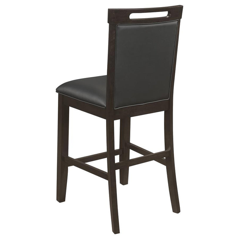 Prentiss - Upholstered Counter Height Chair (Set of 2) - Black And Cappuccino