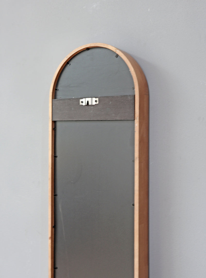 Decorative Rubber Frame Mirror With Elongated Oval Frame - Brown