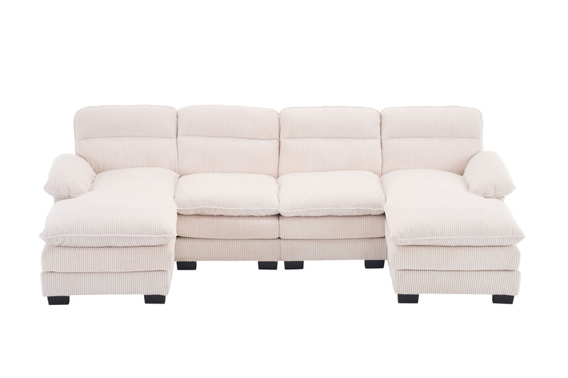 U-Shaped Profile Sofa, Including Two Single Seats And Two Chaise, Modular Sofa, Corduroy Sofa