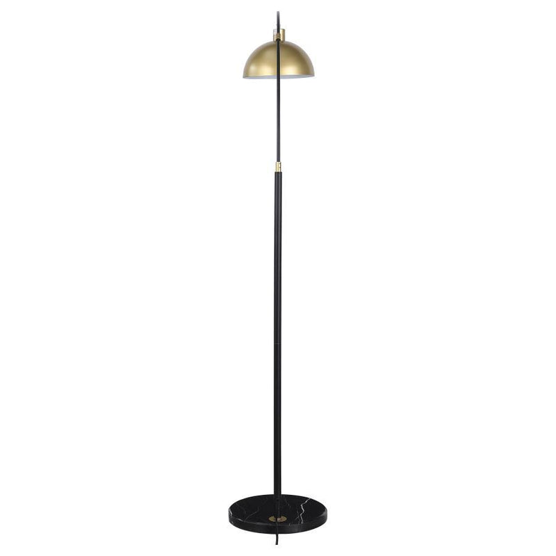 Gloria - Arched Dome Shade Metal Floor Lamp - Black