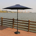 8.8' Outdoor Aluminum Patio Umbrella, Market Umbrella With 33 Pounds Round Resin Umbrella Base Lift