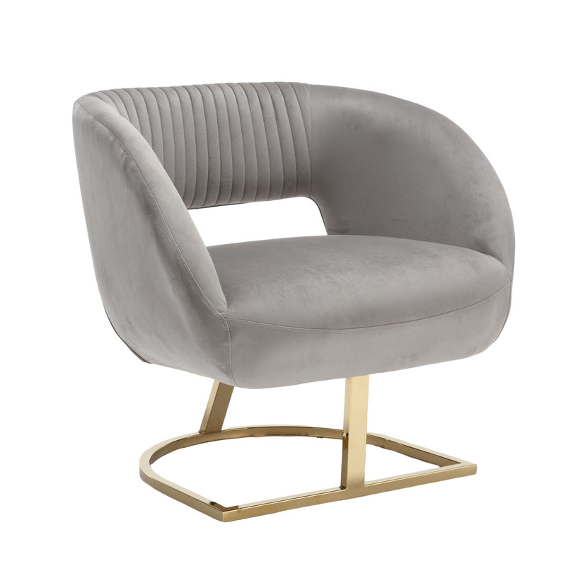 Coolmore - Upholstered Tufted Living Room Chair Textured Linen, Accent Chair With Metal Stand