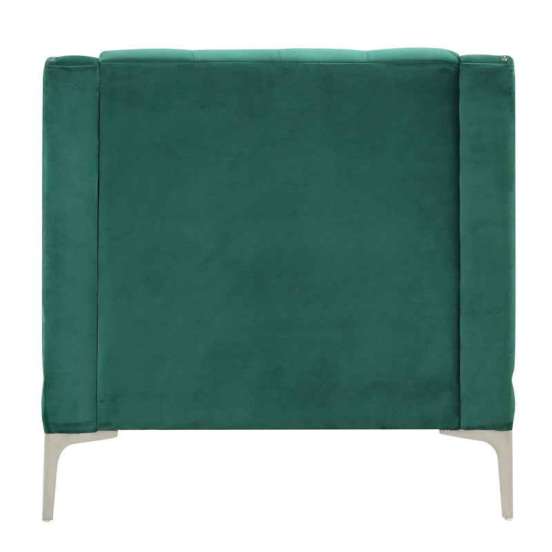 Modern Sofa Dutch Plush Upholstered Sofa With Metal Legs, Button Tufted Back - Green