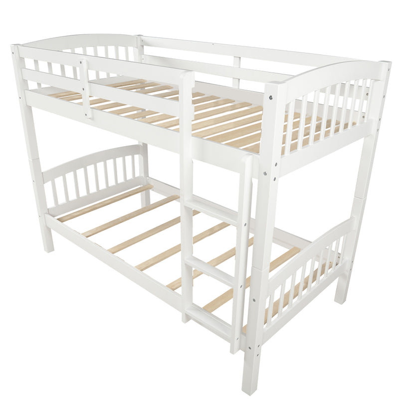 Twin Over Twin Bunk Bed with Ladder,White ( OLD SKU: LP000066AAK)