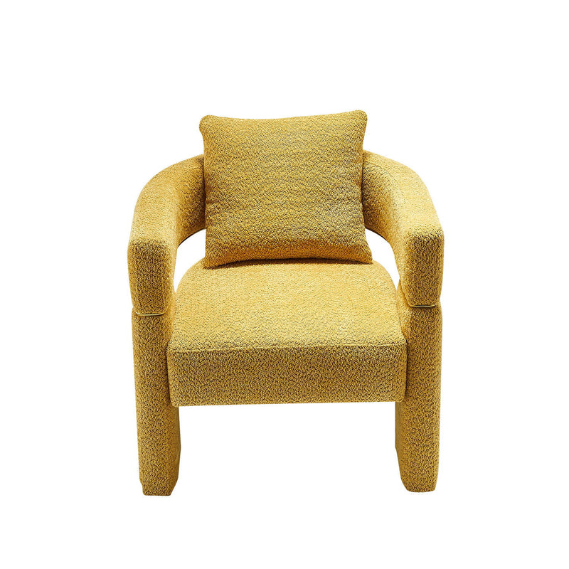 Wide Boucle Upholstered Accent Chair