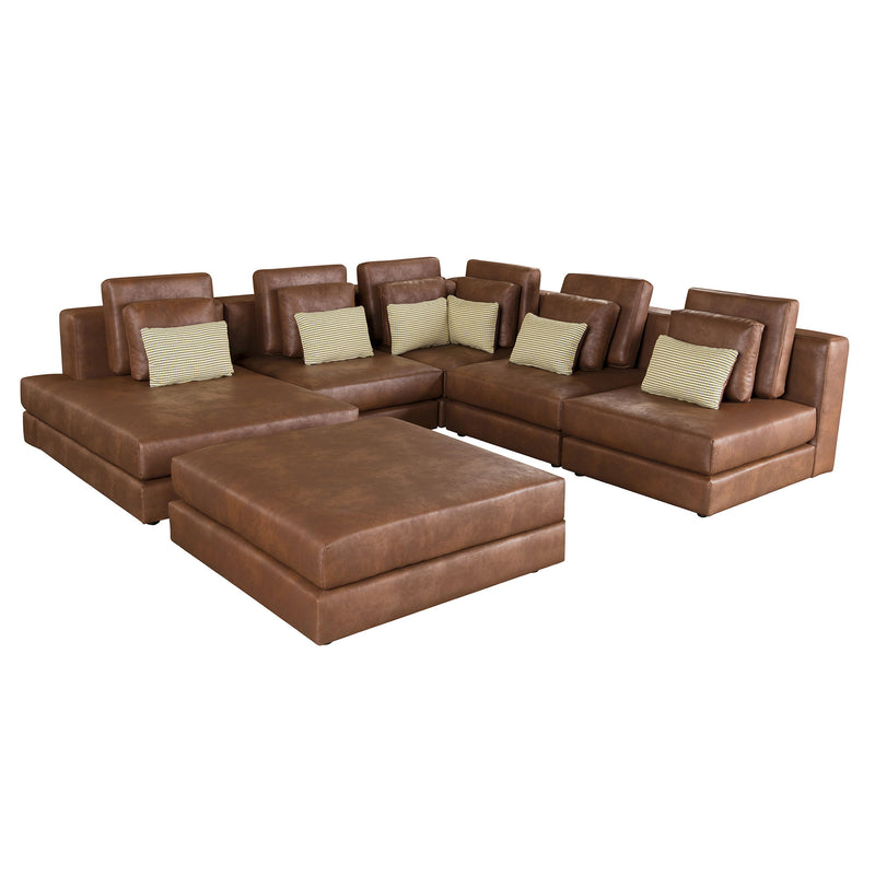 Modular Sectional Sofa Corner Sofa Chaise Lounge With Movable Ottoman For Living Room