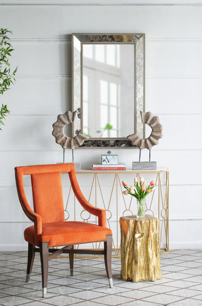 Modern Accent Chair Dining Chairs, Accent Chair For Living Room Dining Room Kitchen - Orange