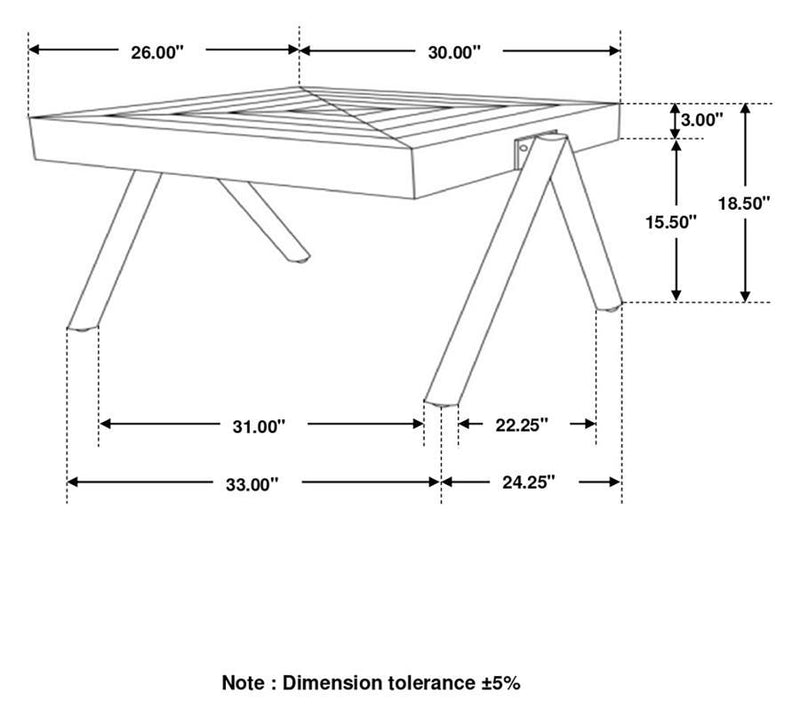 Avery - Rectangular Coffee Table With Metal Legs - Natural And Black