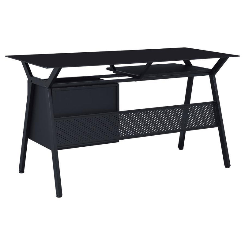 Weaving - 2-Drawer Computer Desk - Black