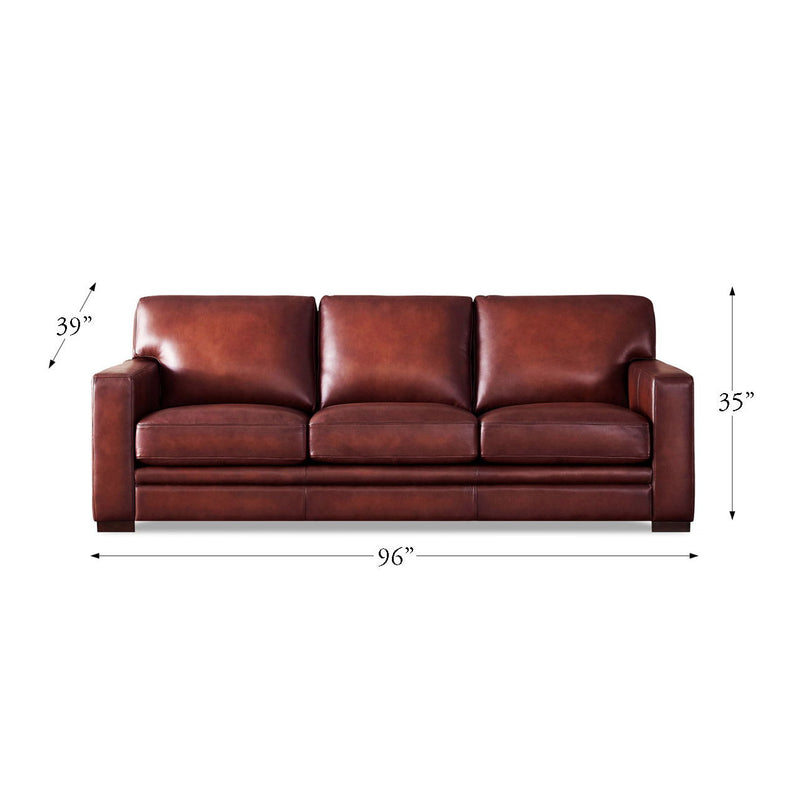 Dillon - Waxy Pull Up Leather Sofa - Mocha