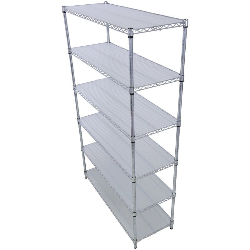 6 Tier 6000Lbs Capacity Nsf Metal Shelf Wire Shelving Unit, Heavy Duty Adjustable Storage Rack With Wheels & Shelf Liners For Commercial Grade Utility Steel Storage Rack