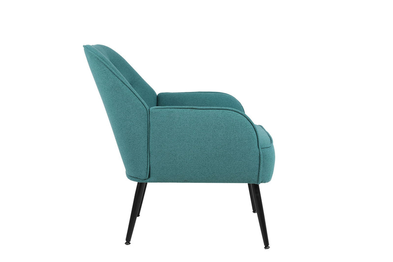 Modern Mid-Century Chair Linen Sherpa Armchair