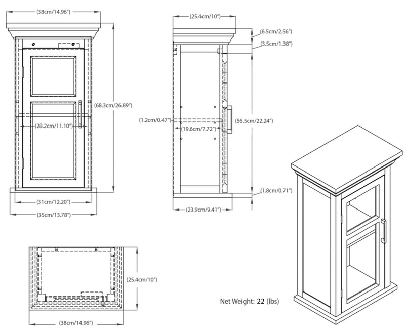 Avington - Single Door Wall Cabinet - Pure White