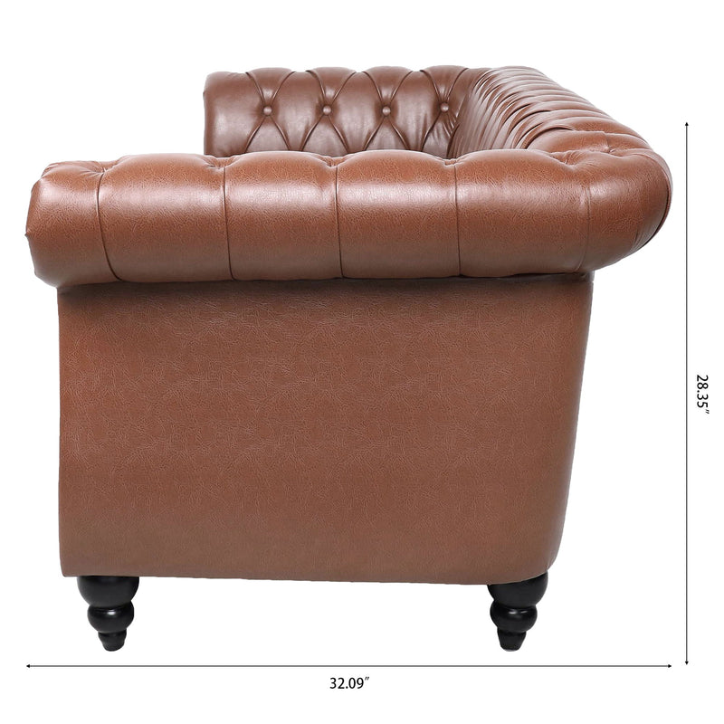 Rolled Arm Chesterfield 3 Seater Sofa