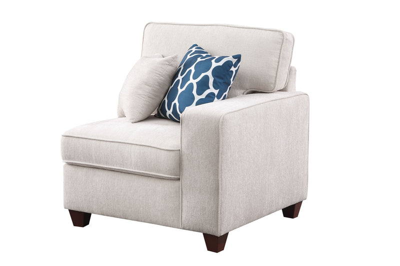 Ted - Sectional Sofa With Ottoman - Beige