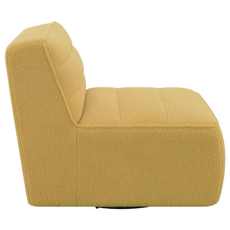 Cobie - Upholstered Armless Swivel Chair - Mustard