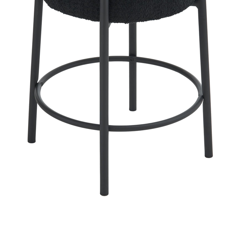 Round Bar Stools (Set of 2), Contemporary Upholstered Dining Stools For Kitchens, Coffee Shops And Bar Stores