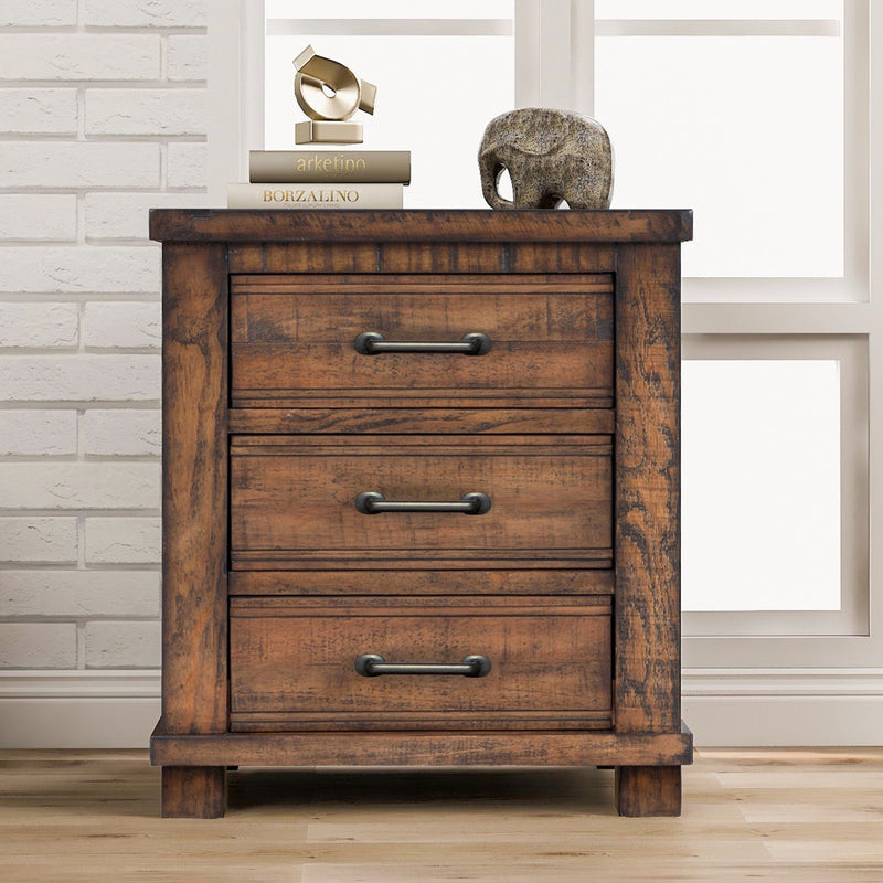 Drawer Reclaimed Solid Wood Framhouse Nightstand - Natural