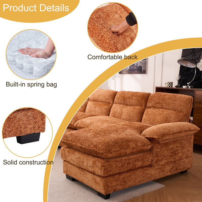 U-Shaped Profile Sofa, Including Two Single Seats And Two Chaise, Modular Sofa, Chenille Sofa