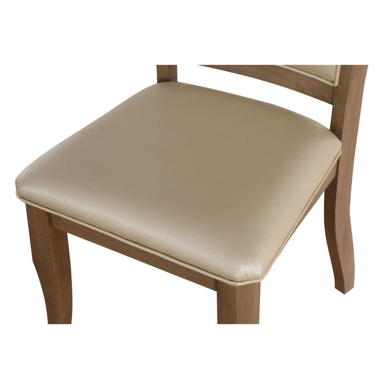 Harald - Side Chair (Set of 2) - Beige PU & Gray Oak