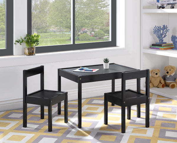 Della - 3-Piece Solid Wood Kids Table & Two Chair Set
