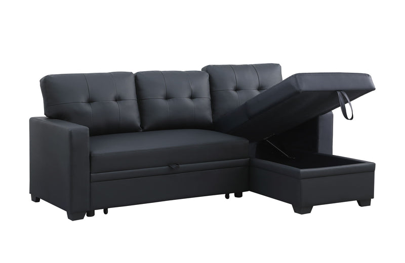 Upholstered Pull Out Sectional Sofa With Chaise