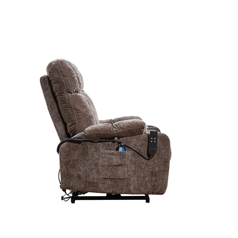 Dual Okin Motor Power Lift Recliner Chair For Elderly Infinite Position Lay Flat 180E Recliner With Heat Massage