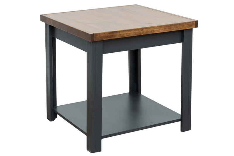 Essex - 24" Side Table - Black And Whiskey