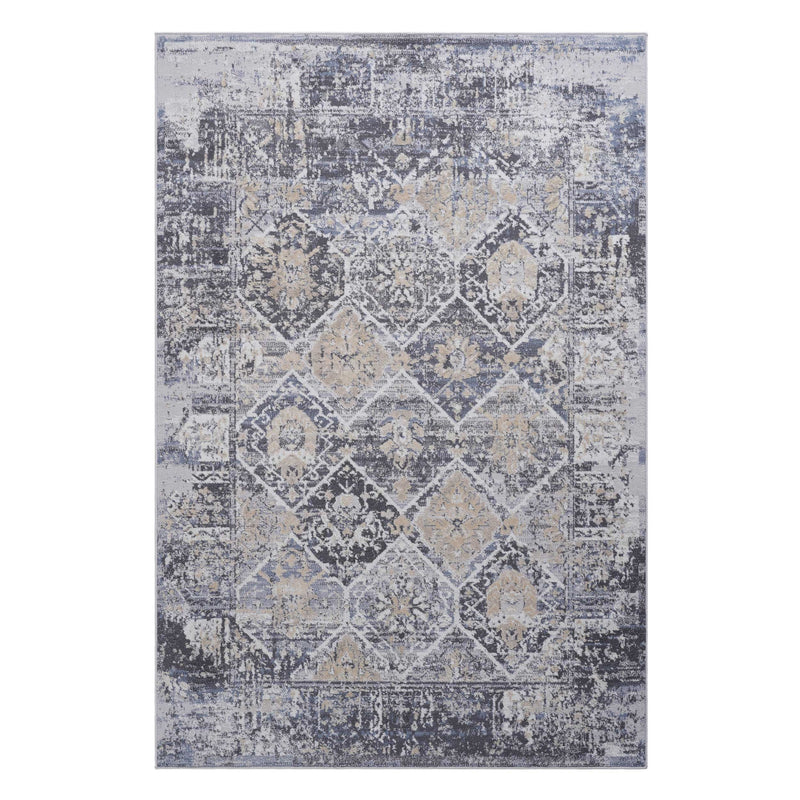 6' x 9' Traditional Non-Shedding Living Room Bedroom Dining Home Office Stylish And Stain Resistant Area Rug - Gray / Blue