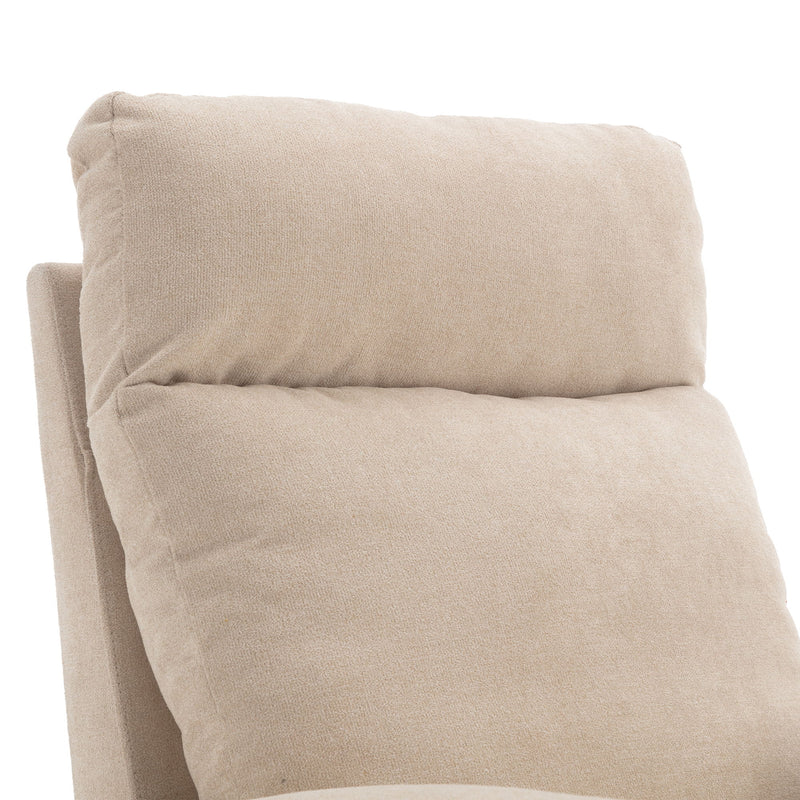 Upholstered Swivel Glider Rocking Chair For Nursery In Beige.Modern Style One Left Bag - Beige