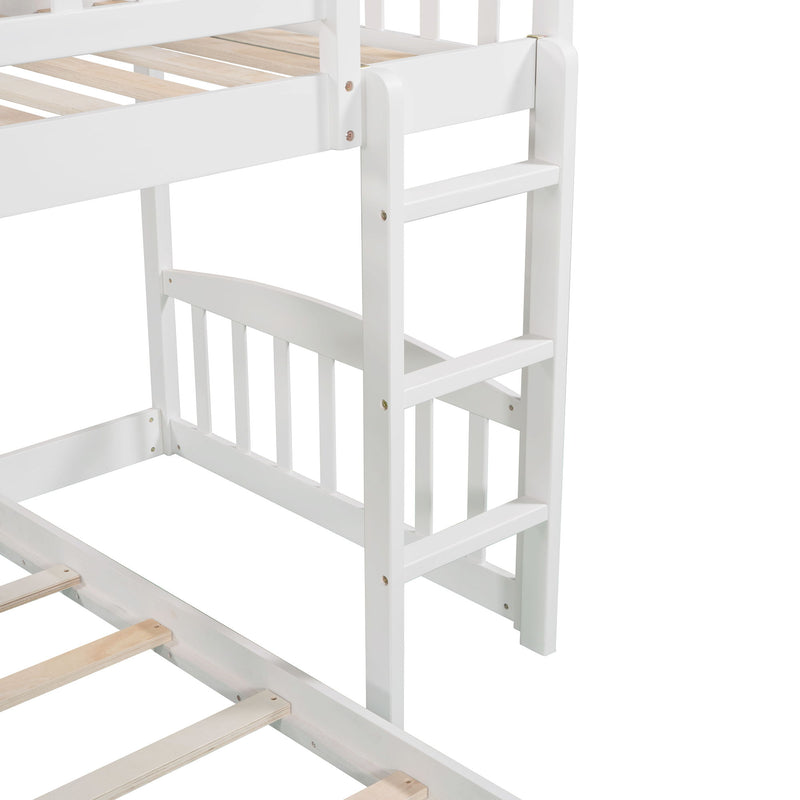 Twin Over Twin Stairway Bunk Bed With Two Drawers And Slide