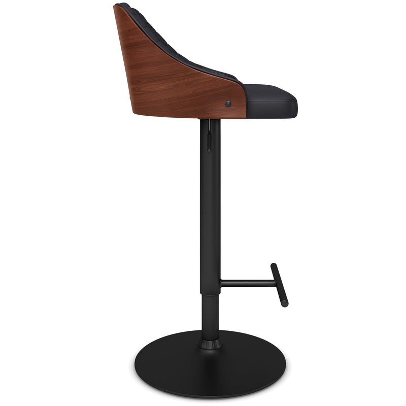 Edwin - Adjustable Swivel Bar Stool - Black