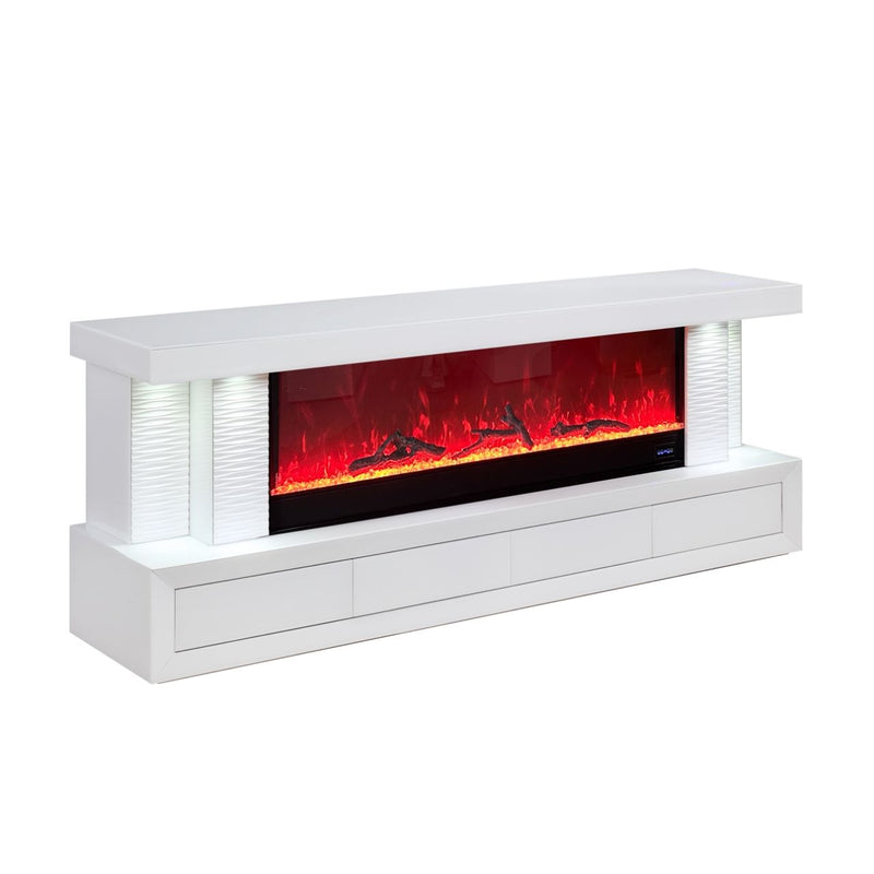 Spencer - TV Stand With Fireplace And Speaker - White