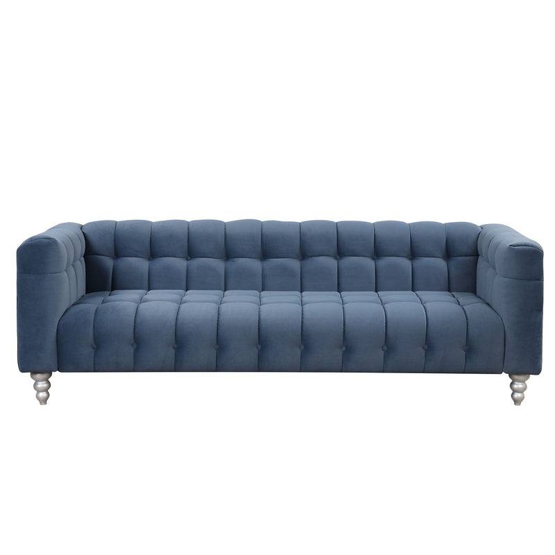 Modern Sofa Dutch Fluff Upholstered Sofa With Solid Wood Legs, Buttoned Tufted Backrest