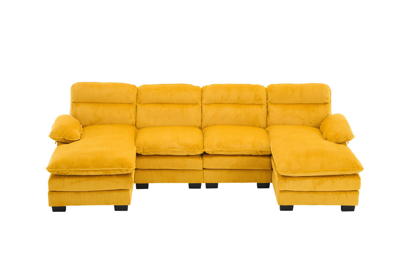 U-Shaped Profile Sofa, Including Two Single Seats And Two Chaise, Modular Sofa, Corduroy Sofa