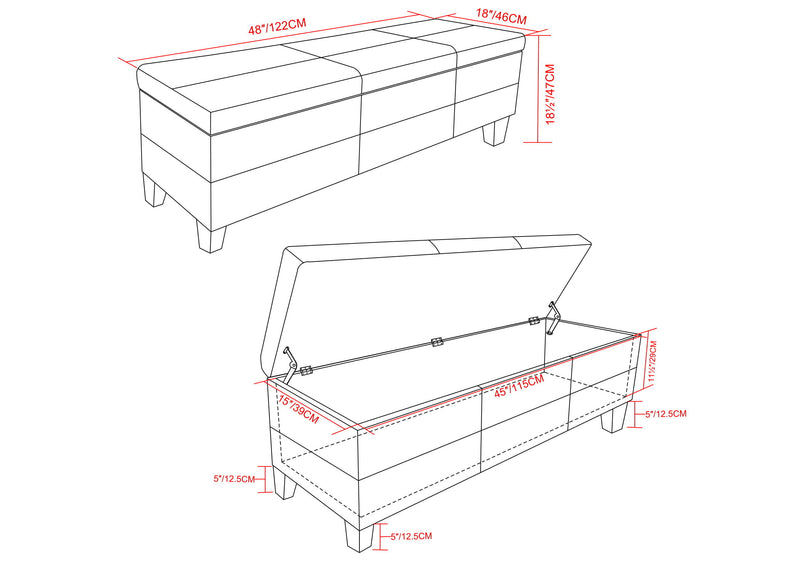 Afton - Storage Ottoman Bench