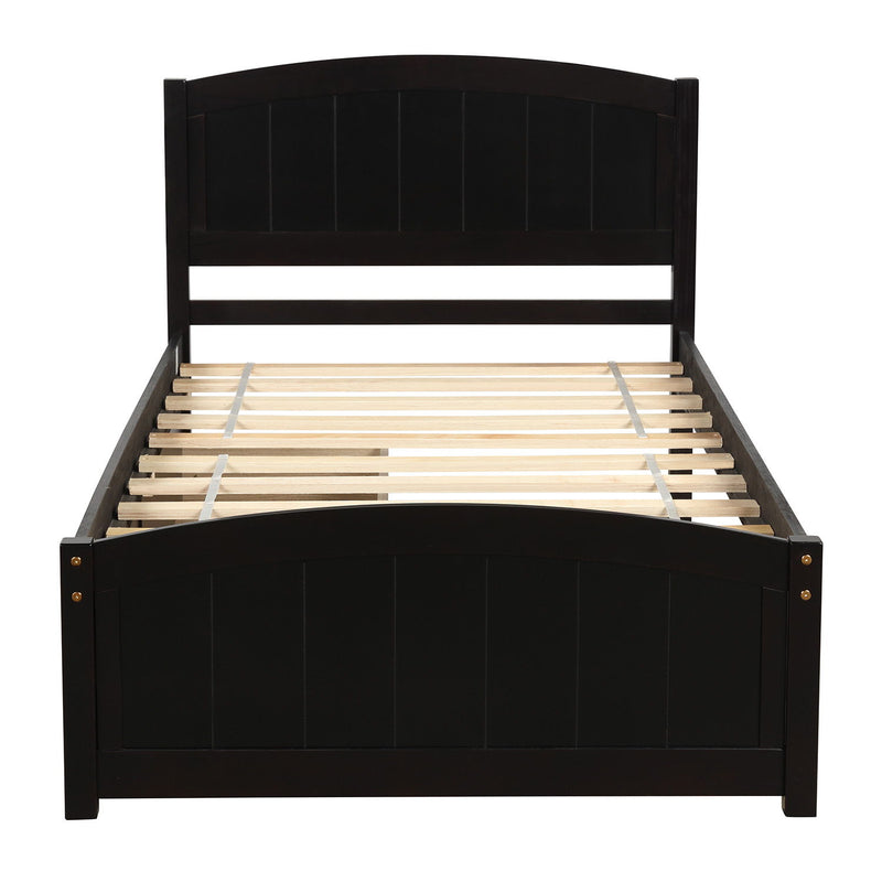 Twin Size Platform Bed With Two Drawers - Espresso