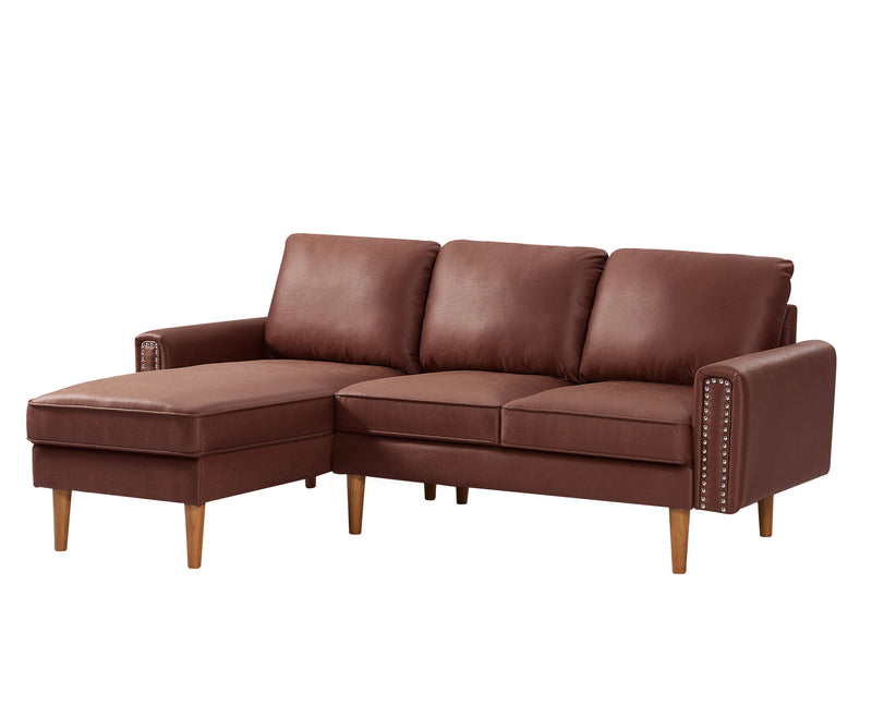 L-Shape Sofa Couch With Chais Mid-Century, Strong Leg And Design That Will Complement Any Living Space, Left Chaise