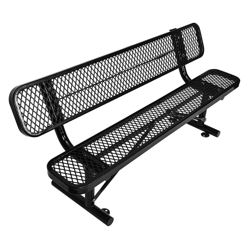 Outdoor Steel Bench With Backrest