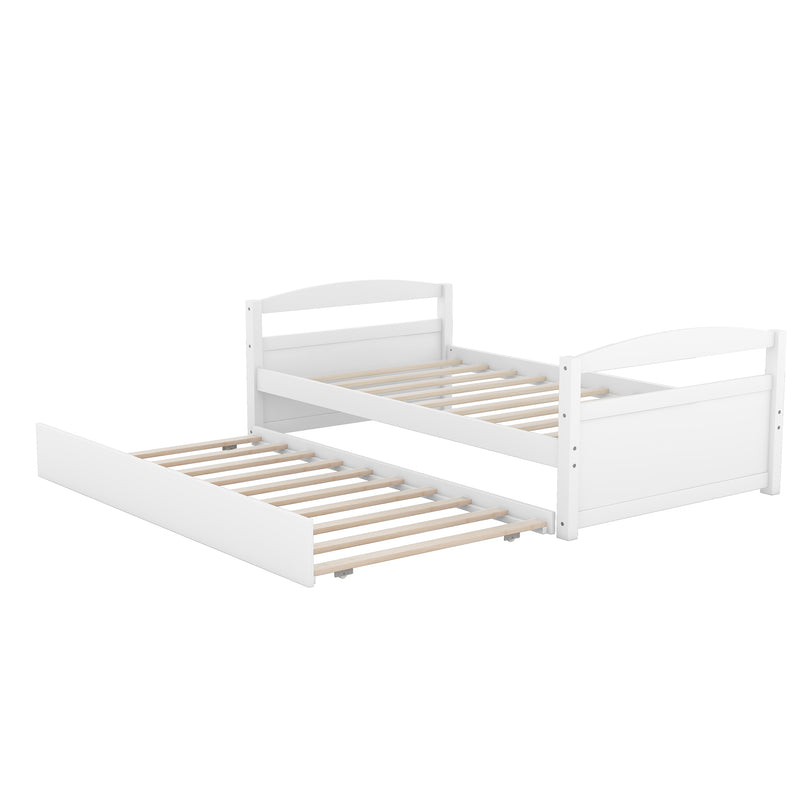 Twin Size Daybed with Trundle, White