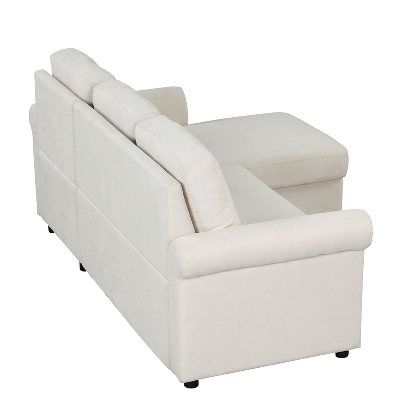 Modern Convertible Sleeper Sofa Bed With Storage Chaise