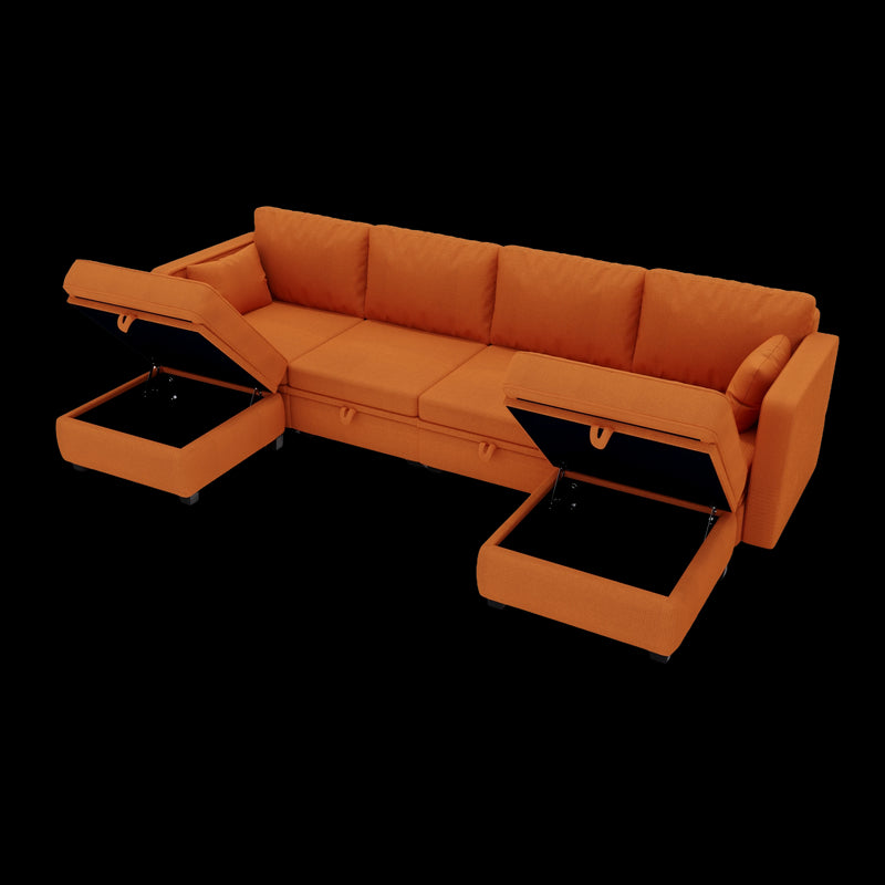 UNITED WE WIN Modular Sectional Sofa U Shaped Modular Couch with Reversible Chaise Modular Sofa Sectional Couch with Storage Seats