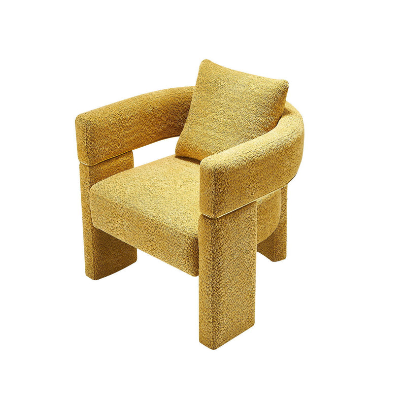 Wide Boucle Upholstered Accent Chair