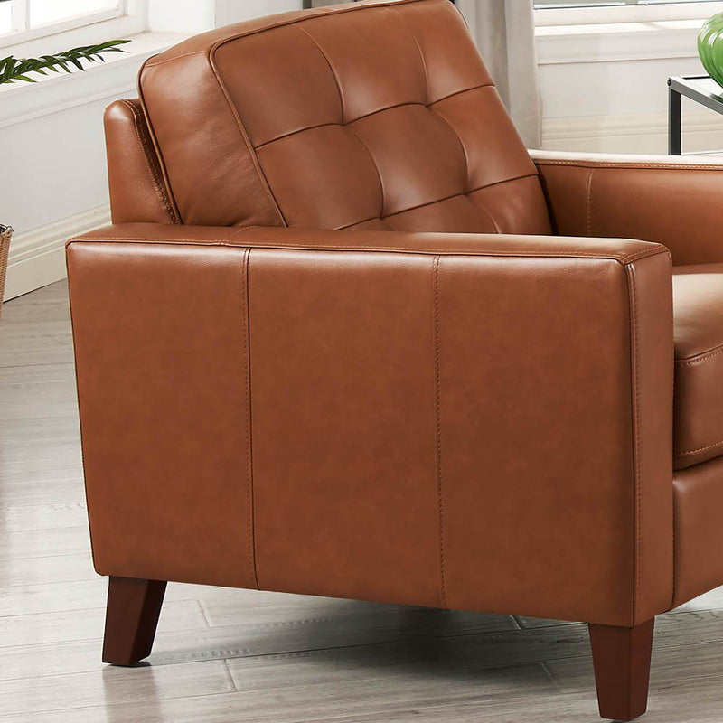 Aiden - Leather Chair - Brown