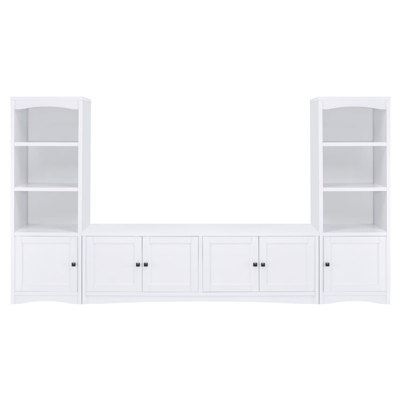 Laughlin - 3 Piece Entertainment Center With Gunmetal - White