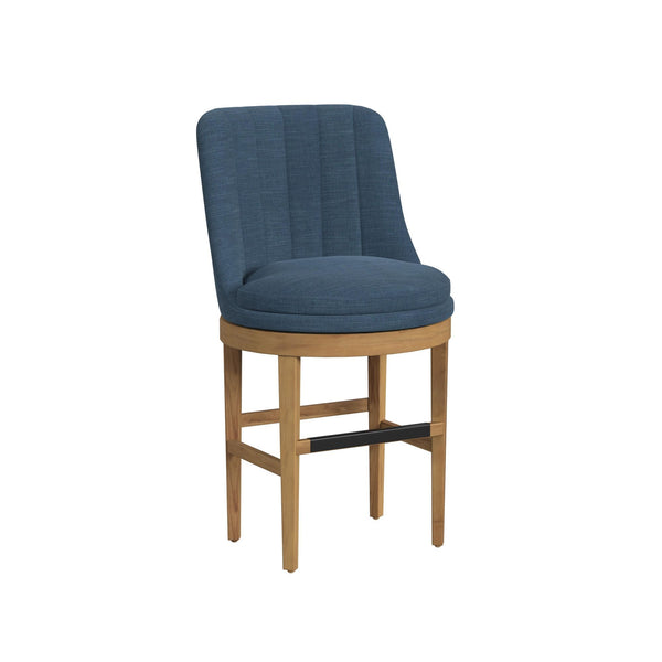 Carmen - Swivel Counter Stool (Set of 2) - Natural / Blue