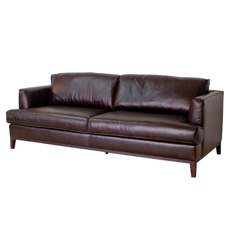 Aspen - Top Grain Leather Sofa - Dark Brown
