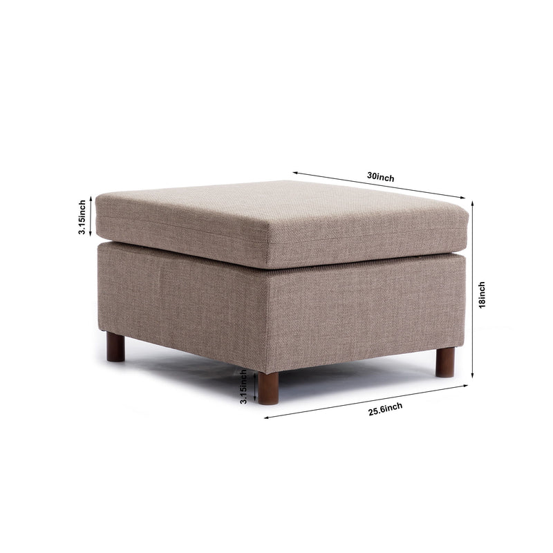 2 Seat Module Sectional Sofa Couch With 2 Ottoman For Living Room, Seat Cushion And Back Cushion Non-Removable And Non-Washable